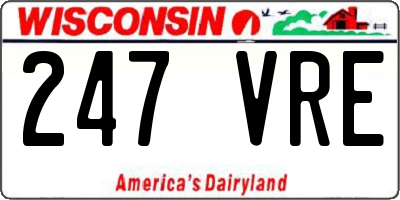 WI license plate 247VRE