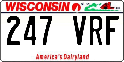 WI license plate 247VRF