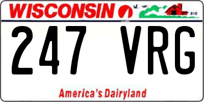 WI license plate 247VRG