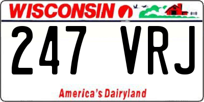 WI license plate 247VRJ
