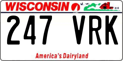 WI license plate 247VRK
