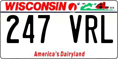 WI license plate 247VRL