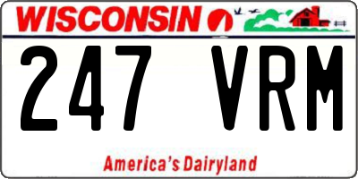 WI license plate 247VRM