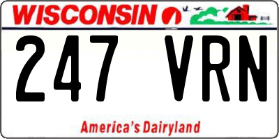 WI license plate 247VRN