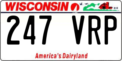 WI license plate 247VRP