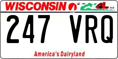 WI license plate 247VRQ