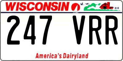 WI license plate 247VRR