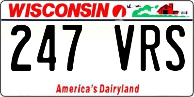 WI license plate 247VRS