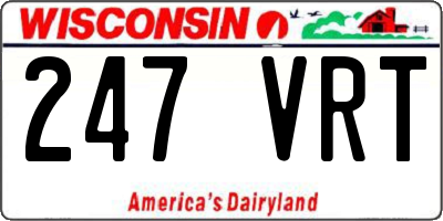 WI license plate 247VRT