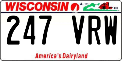 WI license plate 247VRW