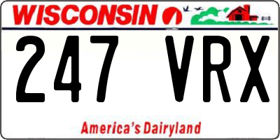 WI license plate 247VRX