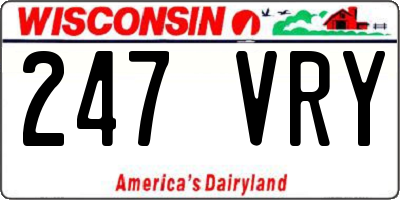 WI license plate 247VRY