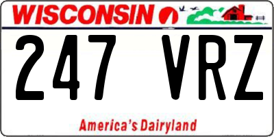 WI license plate 247VRZ