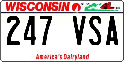 WI license plate 247VSA