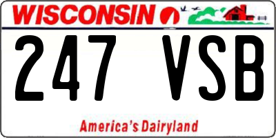 WI license plate 247VSB