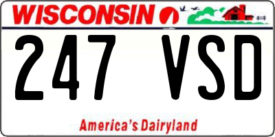 WI license plate 247VSD