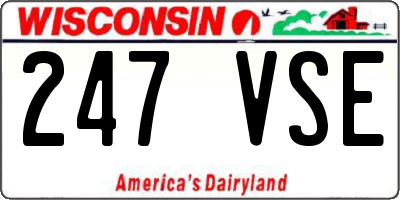 WI license plate 247VSE
