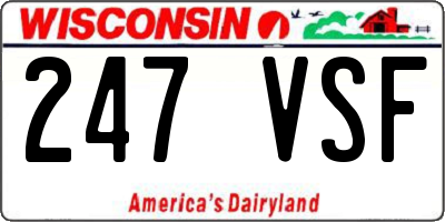 WI license plate 247VSF