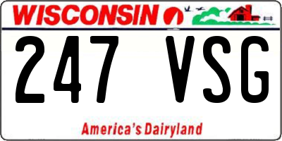 WI license plate 247VSG