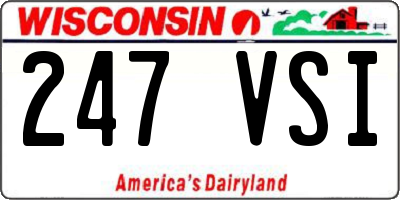 WI license plate 247VSI