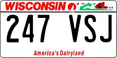 WI license plate 247VSJ