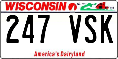 WI license plate 247VSK