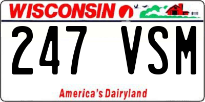 WI license plate 247VSM