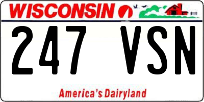 WI license plate 247VSN