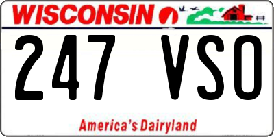 WI license plate 247VSO