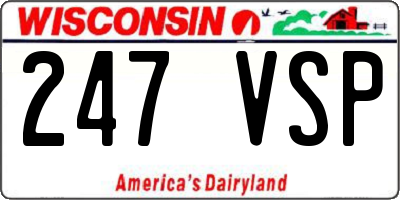WI license plate 247VSP