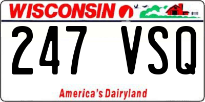 WI license plate 247VSQ