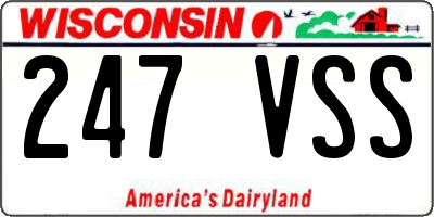WI license plate 247VSS