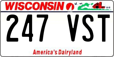 WI license plate 247VST