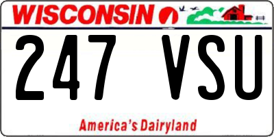WI license plate 247VSU