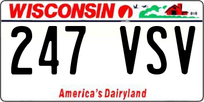 WI license plate 247VSV
