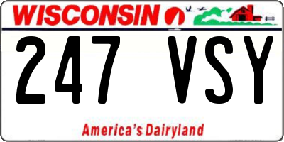 WI license plate 247VSY
