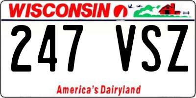 WI license plate 247VSZ