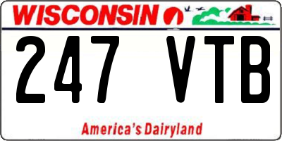 WI license plate 247VTB