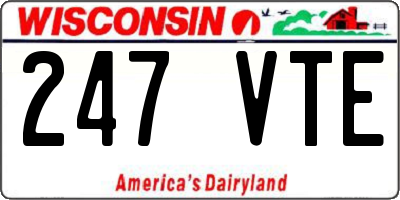 WI license plate 247VTE