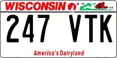 WI license plate 247VTK