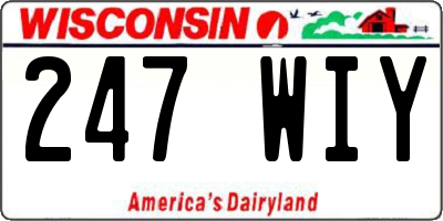 WI license plate 247WIY