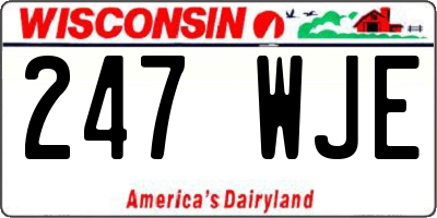 WI license plate 247WJE