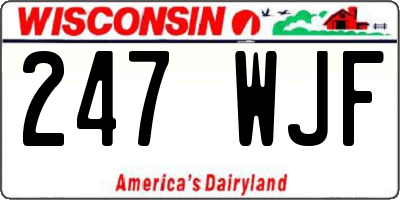 WI license plate 247WJF