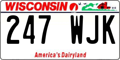 WI license plate 247WJK
