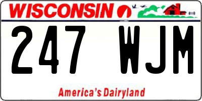 WI license plate 247WJM