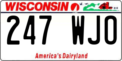 WI license plate 247WJO