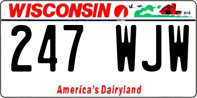 WI license plate 247WJW