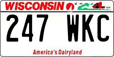 WI license plate 247WKC