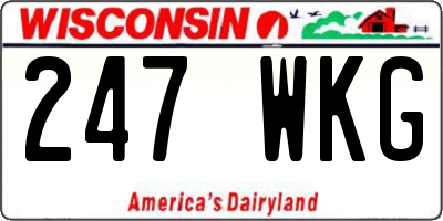 WI license plate 247WKG