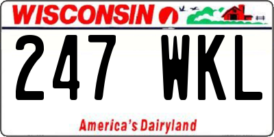 WI license plate 247WKL